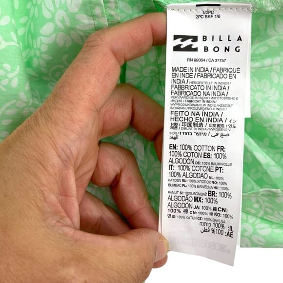 Billabong Honey Dew Floral Tropic Sun A-Line Skirt Size 24 / 00 NWOT $50 MSRP - Picture 4 of 7